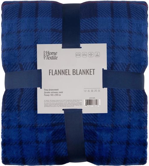 Плед Ardesto Flannel Клітка синя ART0134PB 160х200 см