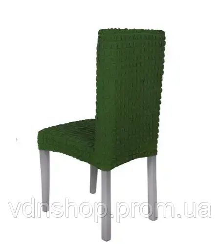 Комплект чохлів на стільці без оборки 6 штук (зелений) | Зображення 1