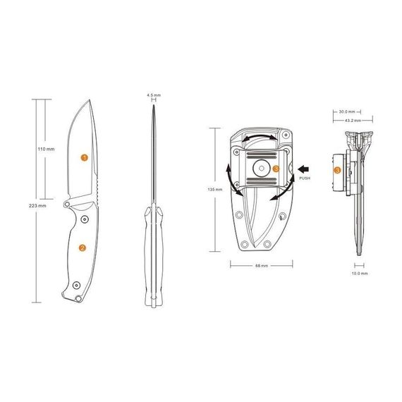 Ніж Ruike Jager F118-B | Зображення 1