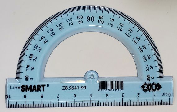 Транспортир 100 мм, тонований, SMART Line ZB.5641-99 ZiBi (4823078930255) Блакитний