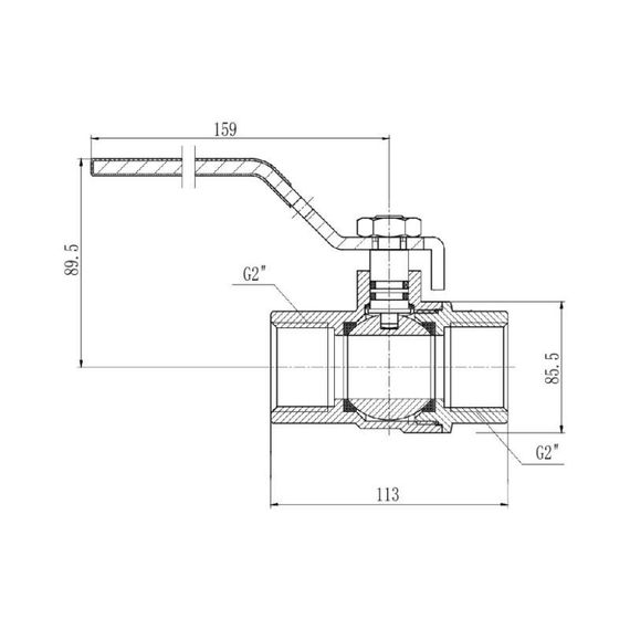 Кран кульовий SD Forte 2" ВР для газу (ручка) SF600G50 | Зображення 1