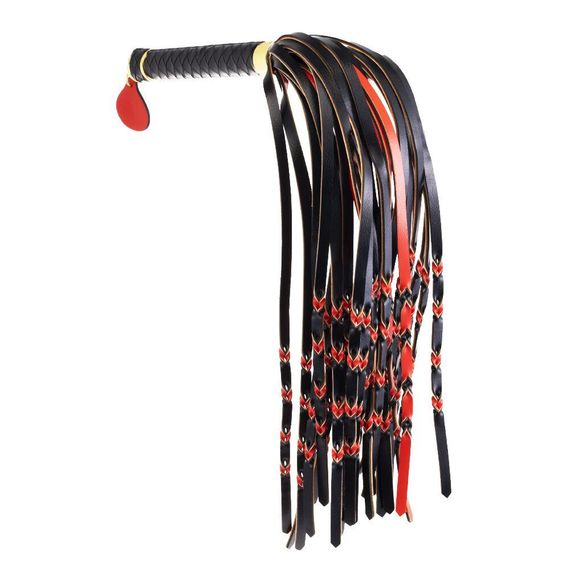 Флоггер LOCKINK SEVANDA Red & Black Braided Tail Flogger Sex Aura