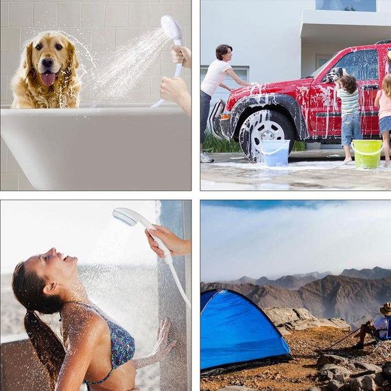 Туристичний душ із насосом на акумуляторі 2200мАг, Gotel Q16H / Портативний похідний душ з помпою / Акумуляторний душ для кемпінгу | Зображення 1