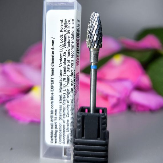 Фреза твердосплавна кукурудза синя Staleks Pro Expert діаметр 6мм / робоча частина 14мм