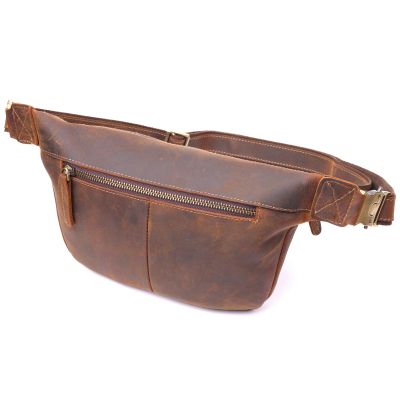 Сумка Vintage Вінтажна поясна з натуральної шкіри Коричнева (21294) | Зображення 3