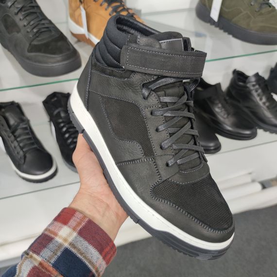 Кеди зимові з нубуку. Черевики на білій підошві 41 42 45 розмір | Зображення 9