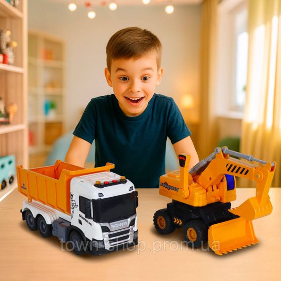 Игровой набор серии 2 in 1 Truck – Самосвал  Scania и экскаватор (свет, звук) | Зображення 2