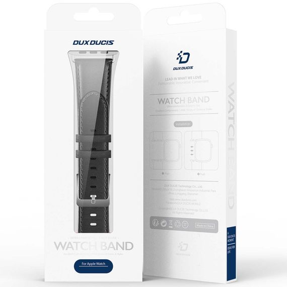 Ремешок Dux Ducis Leather Strap Classic для Apple Watch 42(ser.1-3)/44/45/46/49mm Black | Зображення 4