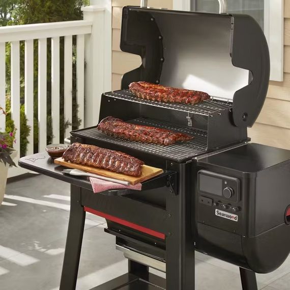 Складной передний стальной стол для пеллетного гриля Weber SEARWOOD 600