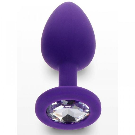 Анальна пробка S із кристалом Toy Joy, фіолетова, 7 х 2.5 см Sex Aura