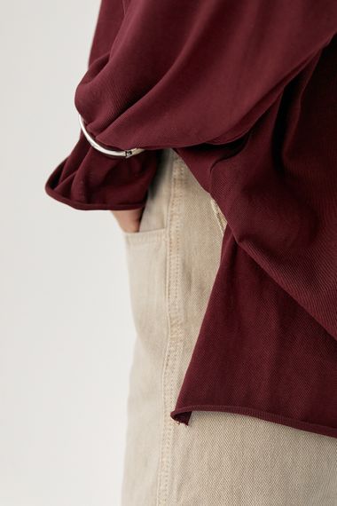 Однотонний вільний лонг - бордо цвет, ONE SIZE (є розміри) | Зображення 3