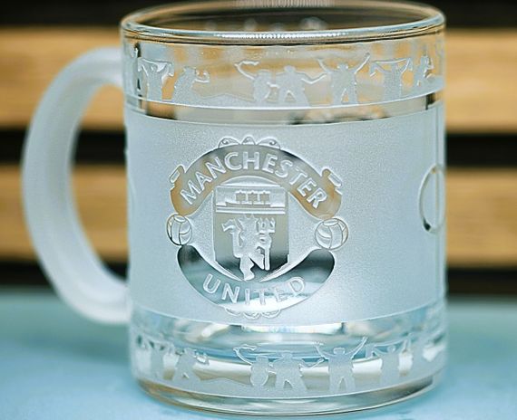 Стеклянная чашка 320мл ФК Манчестер Юнайтед Manchester United с гравировкой подарок для фаната кружка кругова | Зображення 2