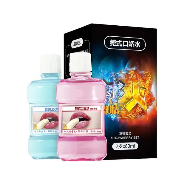 Інтимна рідина для орального сексу COOL&HOT з ароматом м'яти та полуниці 2*80 ml