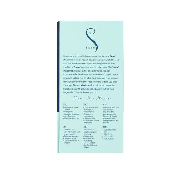 Віброкуля Swan Maximum + Comfy Cuff Blue, суперпотужна, різна інтенсивність, силіконова манжета | Зображення 9