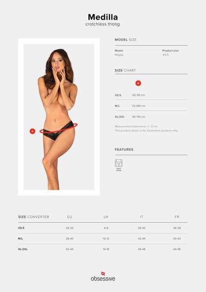 Трусики Obsessive Medilla crotchless thong XS/S sexstyle | Зображення 4