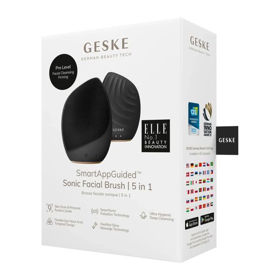 Електронна ультразвукова щітка для обличчя GESKE Sonic Facial Brush 5в1 gray | Зображення 7