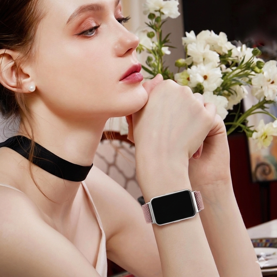 Нейлоновий еластичний ремінець Samsung Galaxy Fit 3 пильно рожевий | Зображення 2