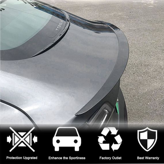 Задний спойлер V7 (2017-2023, Карбон) для Tesla Model 3 2017- гг | Зображення 2