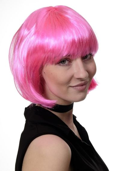Парик женский ярко-розовая короткий боб каре, синтетические волосы для карнавала, Хэллоуина, вечеринок косплей | Зображення 2