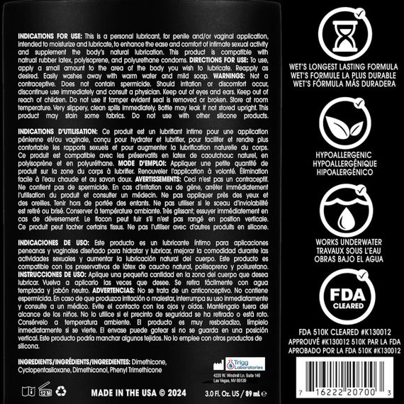 Лубрикант на силіконовій основі WET Platinum Premium, 89 мл Sex Aura | Зображення 3