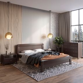 Полуторне дерев&#039;яне ліжко Mebigrand Тоскана Венге 120х190 см (MBG-3668)