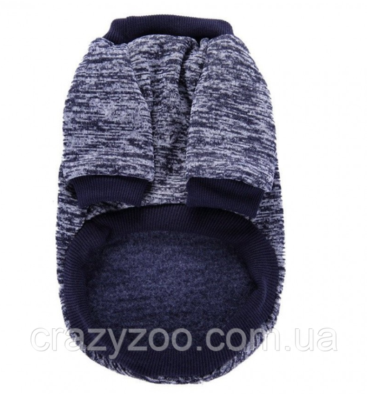 Кофта для собак та котів EcoToys Black Blue M ряба темно-синя A: 30 см B: 37 см C: 24 см 7119 | Зображення 1