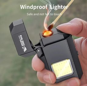 Перезаряджуваний ліхтарик-запальничка SMILING SHARK TIP-137 COB, надяскравий, з зарядкою Type-C, кишеньковий