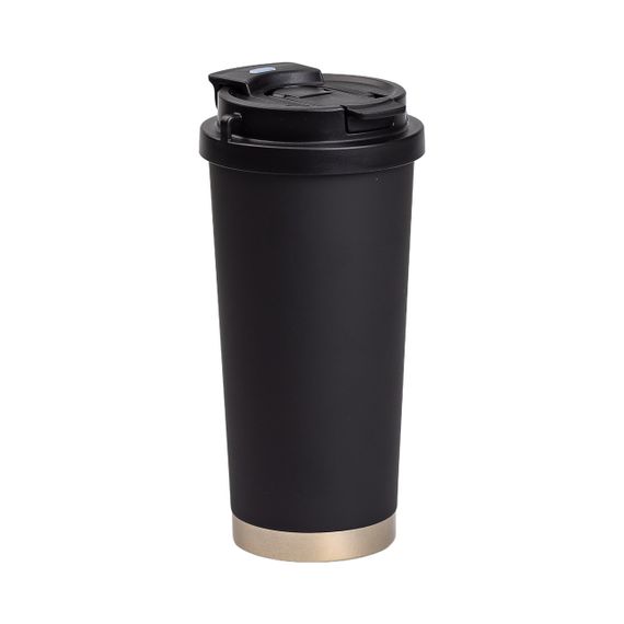 Термокружка Coffee из нержавеющей стали с ремешком 500 мл черная HP-14-17B | Зображення 3