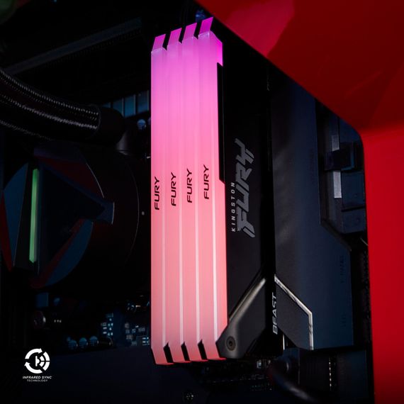 Модуль пам'яті для комп'ютера DDR4 16GB 3200 MHz Beast RGB Kingston Fury (ex.HyperX) (KF432C16BB2A/16) | Зображення 7