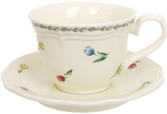 Набір 4 порцелянові чашки "Vintage Tulip" 250мл з блюдцями