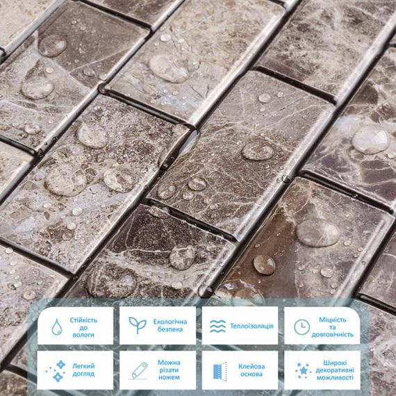 Декоративна ПВХ плитка на самоклейці квадрат 300х300х5мм, ціна за 1 шт. (СПП-601) SW-00000668 | Зображення 3