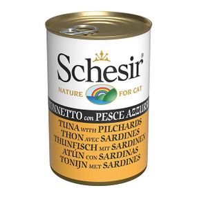 Schesir Tuna with Pilchards шезир тунец с сардиной в желе натуральные консервы для котов 140г