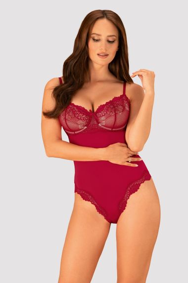 Боді Obsessive Rosalyne Бордовий S/M