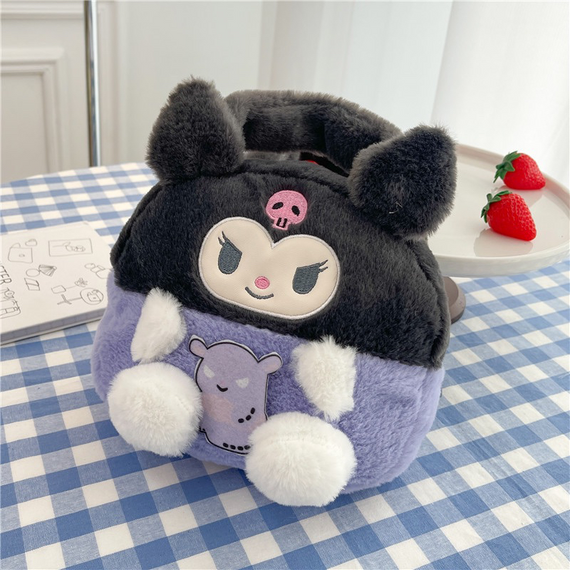 М'яка сумка Куромі для дівчинки через плече, плюшева сумочка Kuromi, дитяча сумочка Куромі | Зображення 9