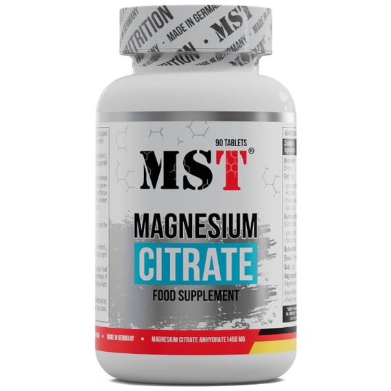 Микроэлемент Магний для спорта MST Nutrition Magnesium Citrate 200 mg 90 Tabs