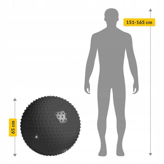 М'яч для фітнесу (фітбол) 4FIZJO 65 см масажний Anti-Burst 4FJ0618 Black (P-5905973400237) | Зображення 7