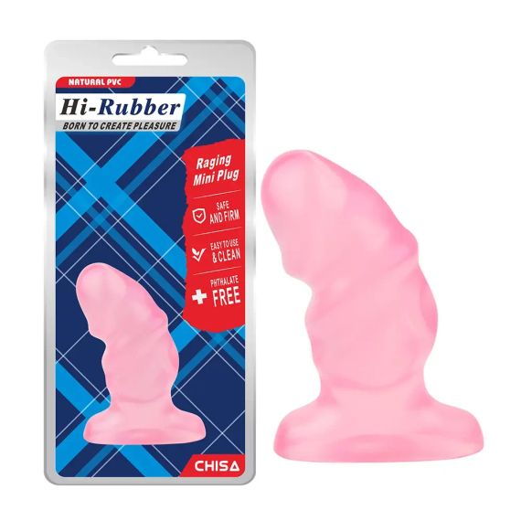 Рифлена анальна пробка Chisa Hi-Rubber Raging Mini Plug, рожева Sex Aura