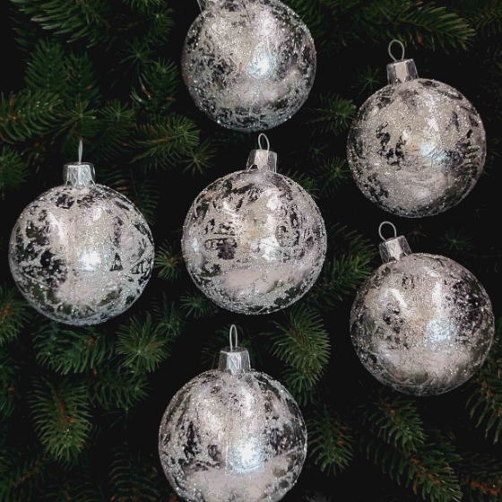 Ялинкова куля Ретро Сніг d6см КС | Зображення 3