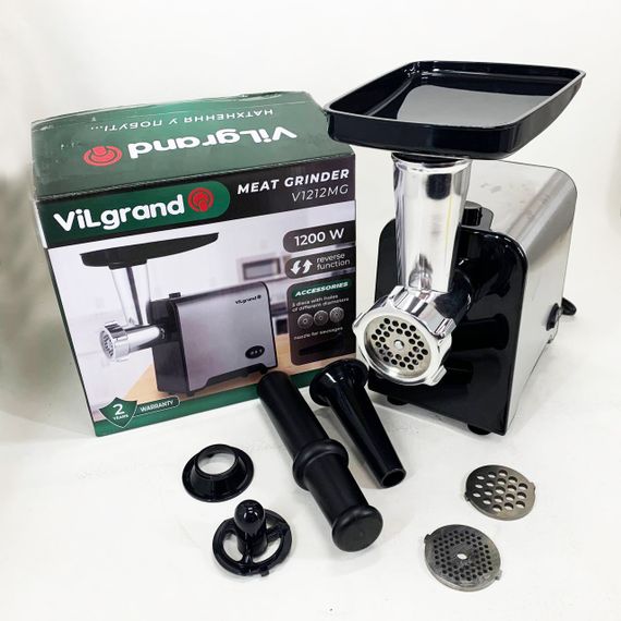 М'ясорубка електрична з нержавіючої сталі VILGRAND V1212MG сталева 1200 Вт | Зображення 9