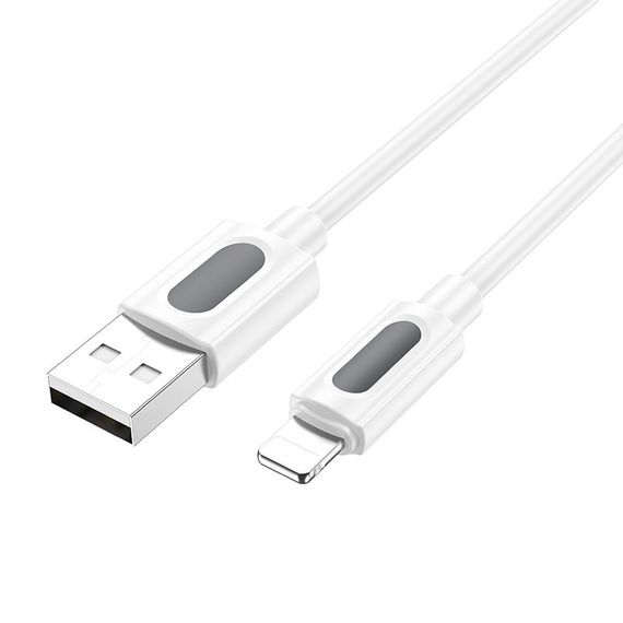 Дата кабель Borofone BX114 Structure USB to Lightning 2.4A (1m) White | Зображення 2