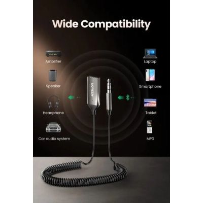 FM модулятор Ugreen Bluetooth 5.0 Aux with mic CM309 UGREEN Black (70601) | Зображення 3