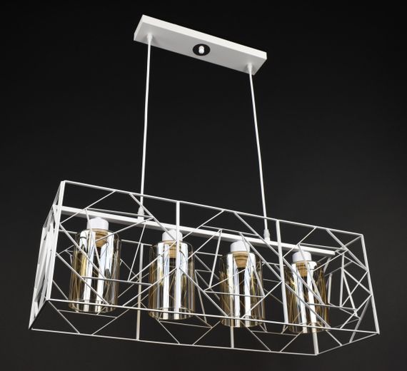 Люстра підвісна LOFT на 4 лампочки 27767 Білий 30-100х25х71 см. | Зображення 2