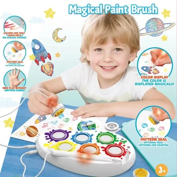 Набор для рисования Crayola Color Wonder Magic Light Brush Bluey со световой кистью, 18 листов, от 3 лет