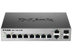Коммутатор D-Link DGS-1100-10/ME 8x1GE, 2xSFP/1GE (combo) MetroEthernet Smart (DGS-1100-10/ME)