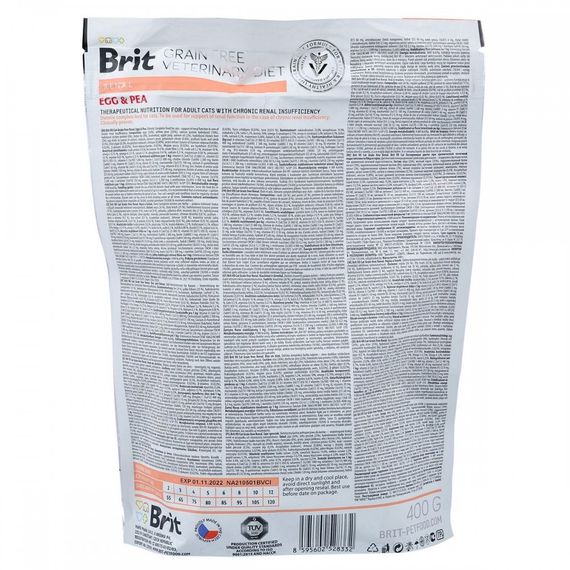 Корм сухий Brit Grain Free VetDiet Cat Renal для котів з захворюванням нирок з яйцем та горохом 400 г | Зображення 4