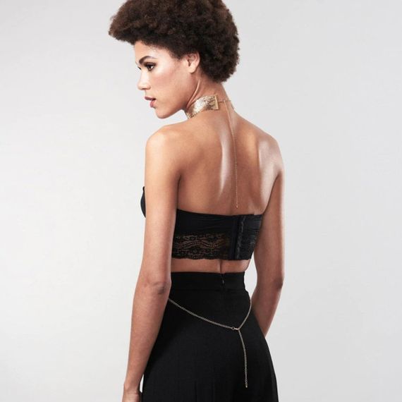 Ожерелье-ошейник з цепочкою Bijoux Indiscrets золоте, 59 см Sex Aura | Зображення 1