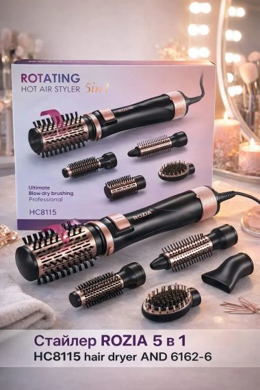 Фен-стайлер з обертовою насадкою ROZIA 5в1 HC8115 hair dryer AND-6162-6 | Зображення 2