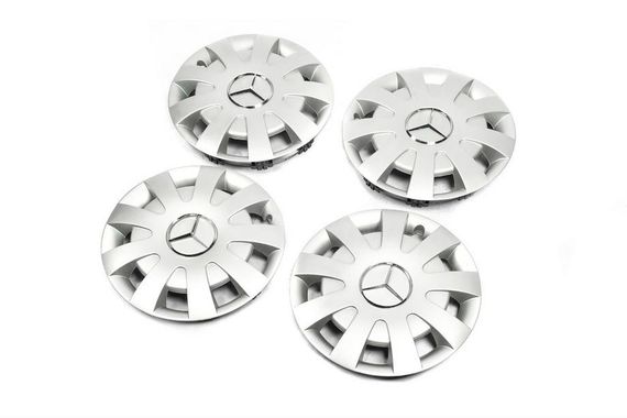 Ковпаки сірі ABS (1-катковий, 4 шт) для Mercedes Sprinter W907/W910 2018- рр | Зображення 1