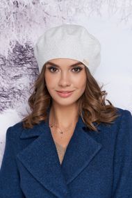 Берет с цельной флисовой подкладкой «Наиля» белый