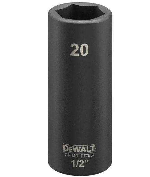 Головка торцева ударна DeWalt IMPACT довга шестигранна 1/2" 20 мм (DT7554)